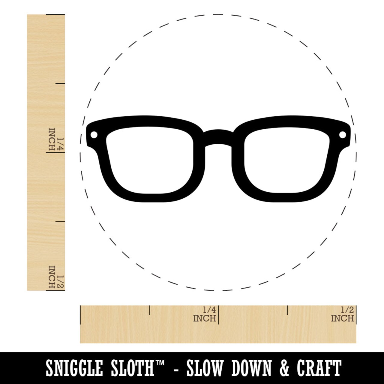 Thick Framed Glasses Geek Hipster Rubber Stamp for Stamping Crafting Planners